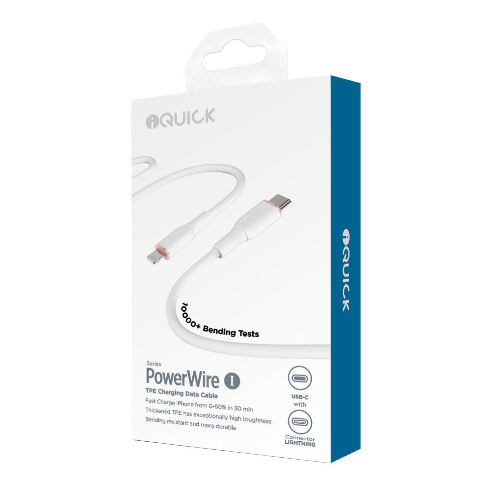 iQuick PowerWire 1 Series TPE Charging Date Cable Type-C to iP 0.5m