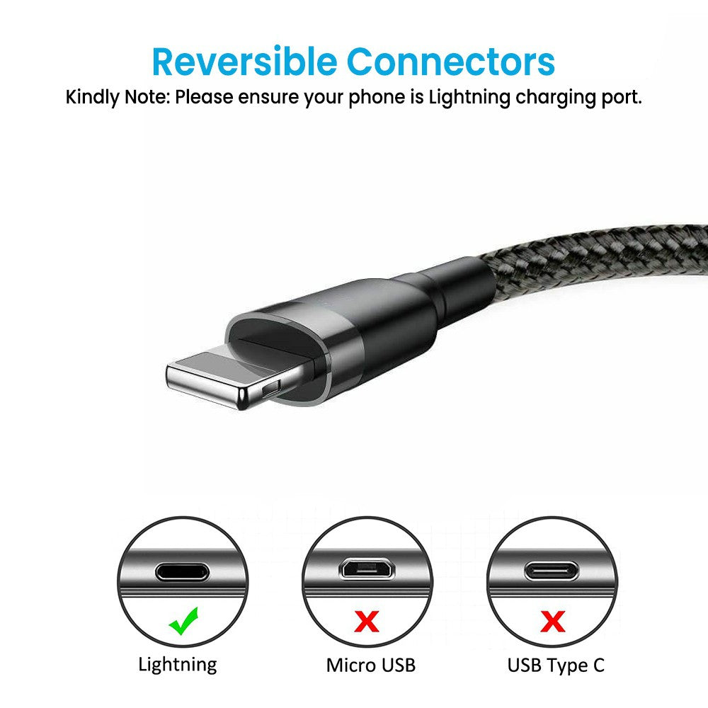 iQuick Braided Lightning to USB-A Fast Charging Cable 3M