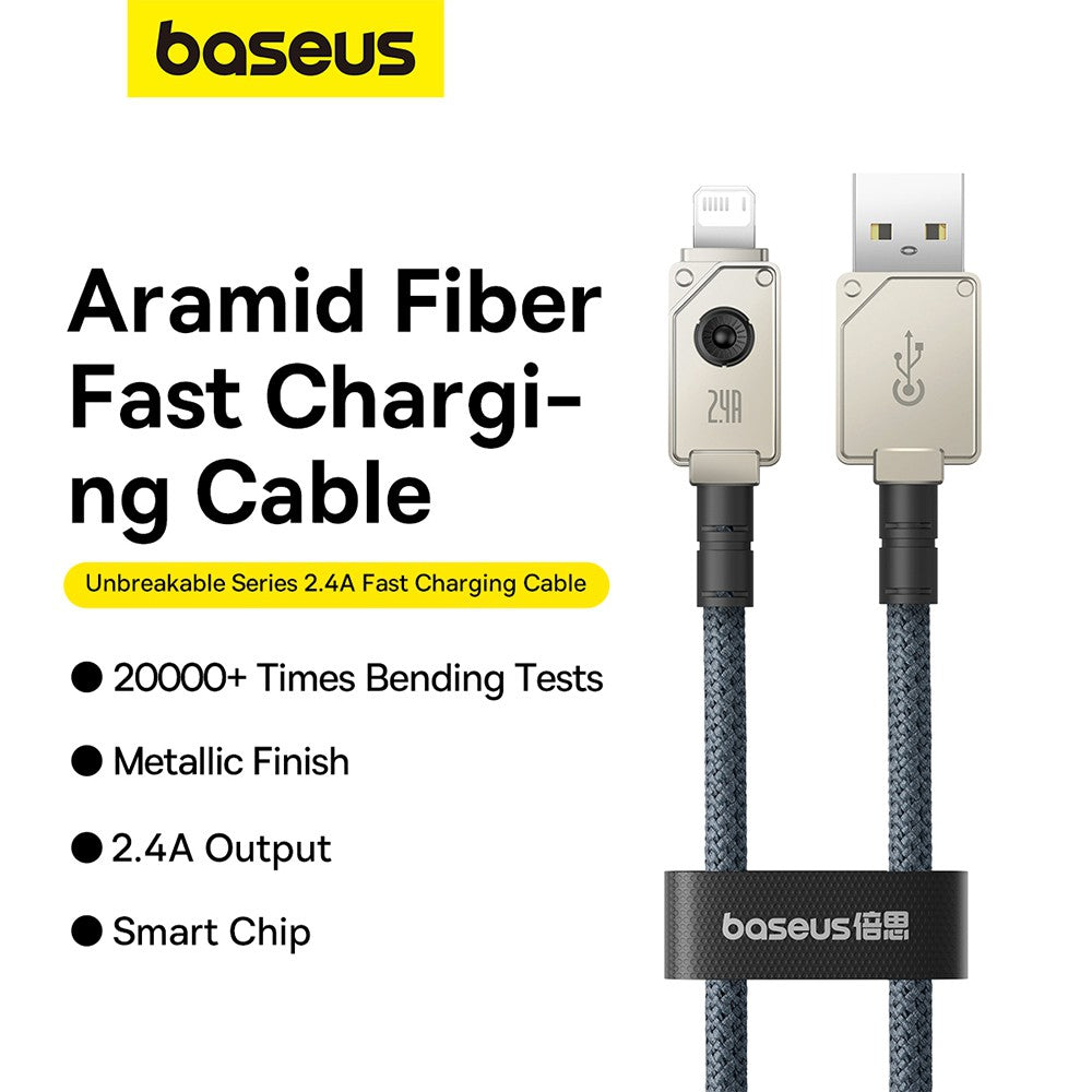 Baseus Unbreakable Series Fast Charging Data Cable USB to iP 2.4A 2m