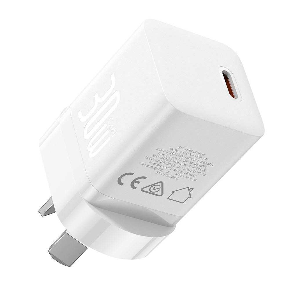 Baseus GaN5 Mini Fast Charger 1C 30W-Moon White