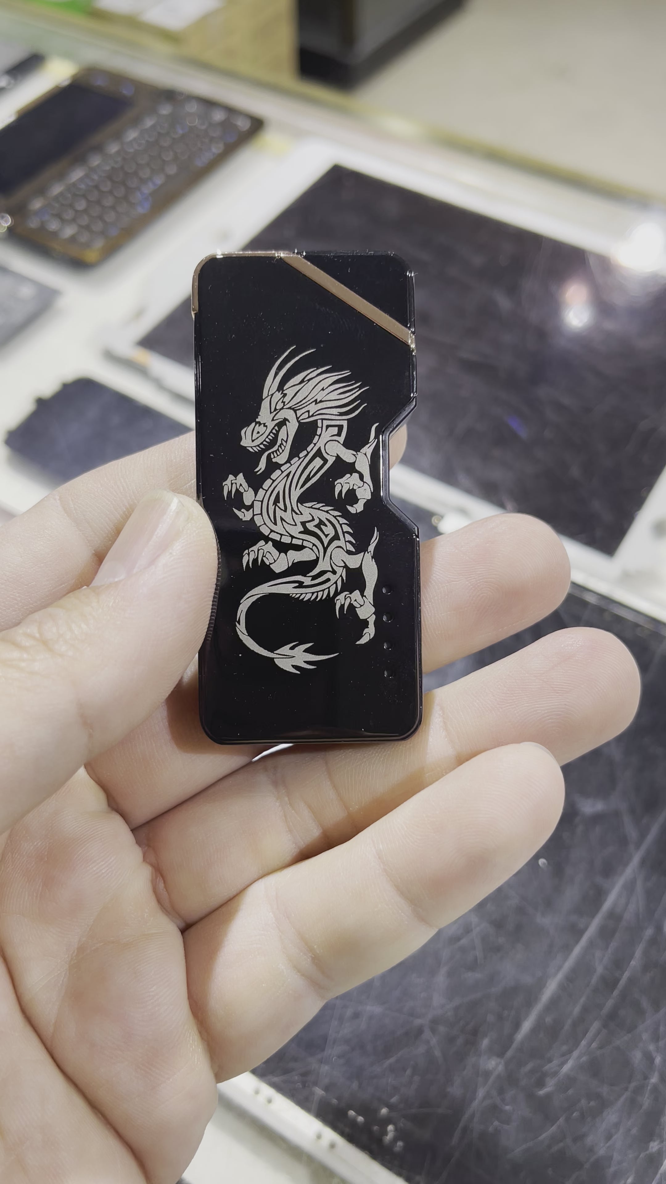 Laser Unusual Plasma Lighter Electric USB Windproof Rechargeable Flameless Lighters Gadgets