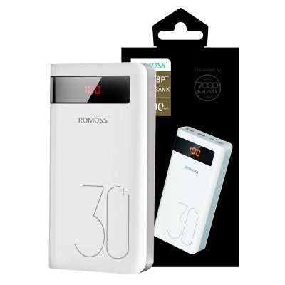 Romoss Sense8P+ 18W 30000mAh Super Fast Charge Power Bank-Whit