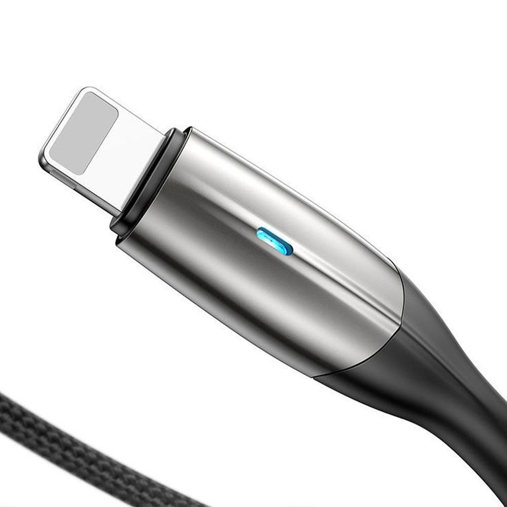 Baseus Horizontal Data Cable (With An Indicator Lamp) USB to iP 2.4A 1M Black Retail Sets (16PCS/Pack) (English Version)