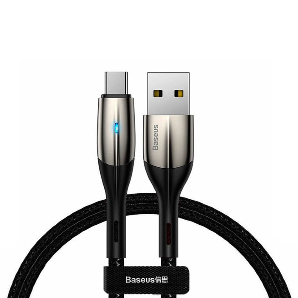 Baseus Horizontal Data Cable (With An Indicator Lamp) USB to Type-C 3A 1M Black Retail Sets (16PCS/Pack)