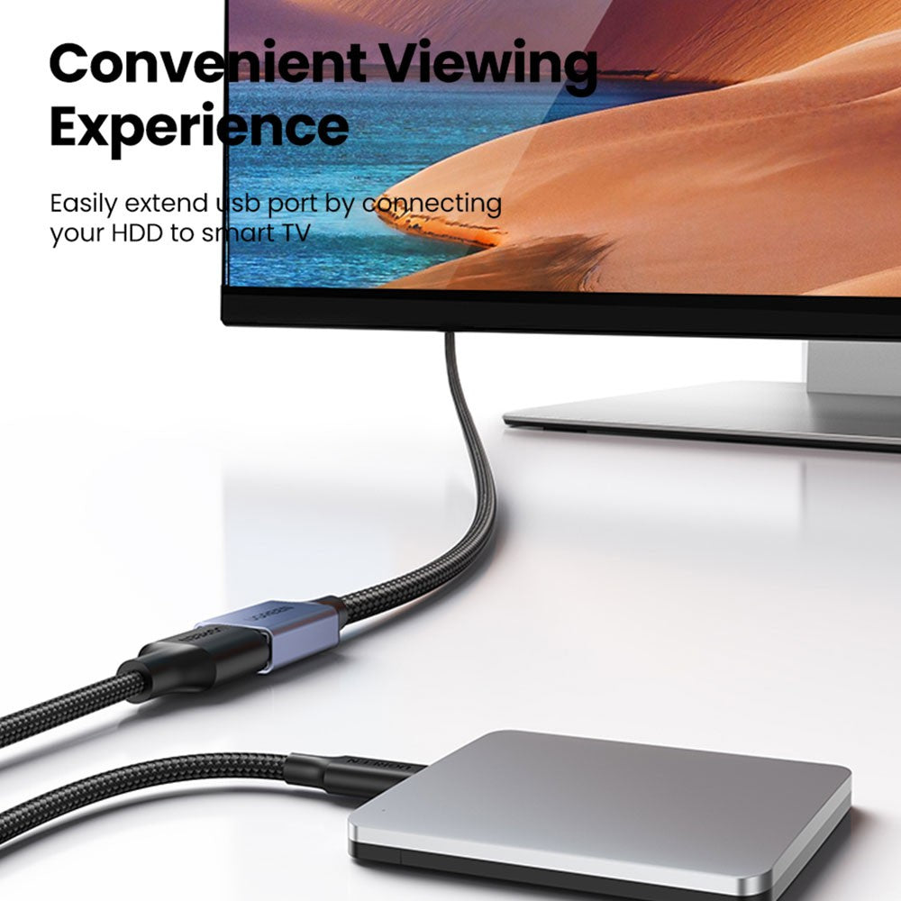 UGREEN US115 USB 3.0 Extension Cable USB (Male) - USB (Female) 1m-Black