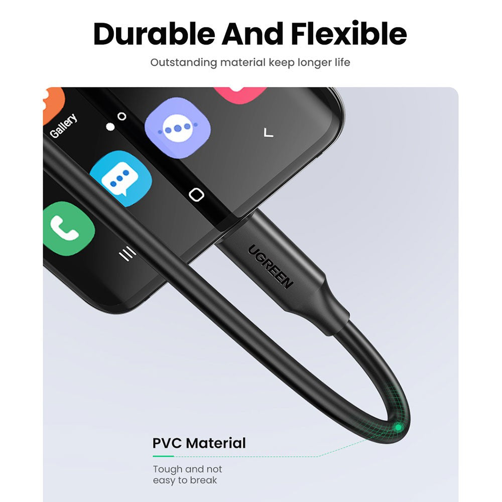 UGREEN US353 USB-C/M to USB-C/F Gen2 5A Extension Cable 1m-Black