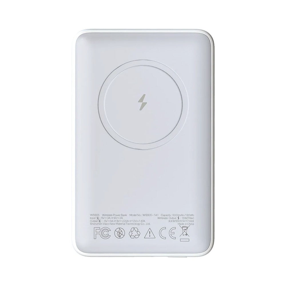 Romoss WSS05 20W 5000mAh Magnetic Wireless Fast Charge Mini Power Bank-White