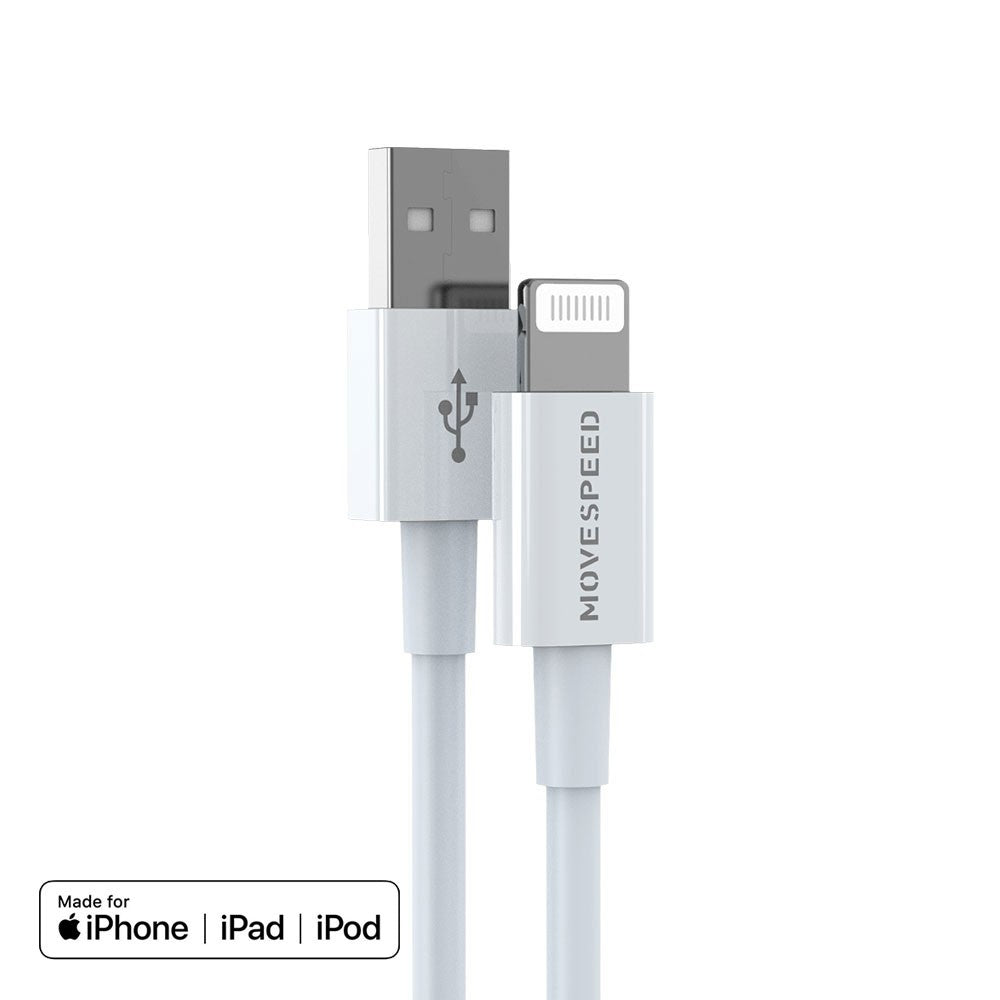 MOVE SPEED 3A USB-A to Lightning Charging Cable 1.2m (YSUCM02-AL12)-White