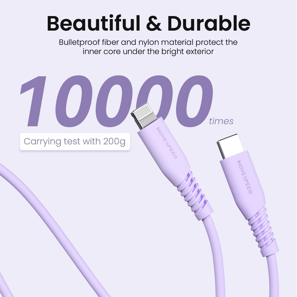 MOVE SPEED 20V/3A USB-C to Lightning Colorful Charging Cable 1.2m (YSUCM04-CL12)